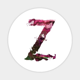 Colorful Painted Initial Letter Z Magnet